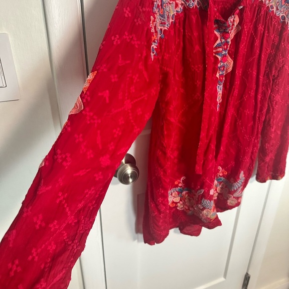 Johnny Was Red Embroidered Blouse - Picture 9 of 10